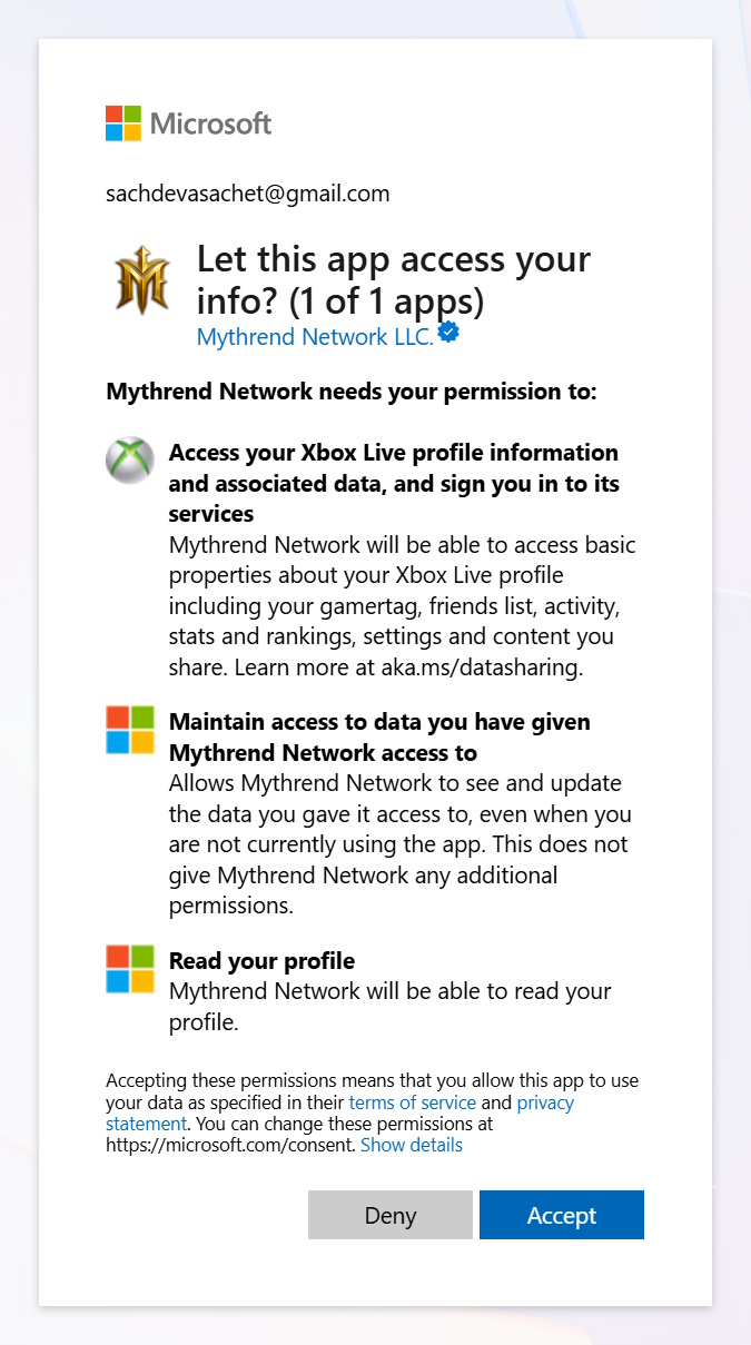 Mythrend Sign Up Step 3