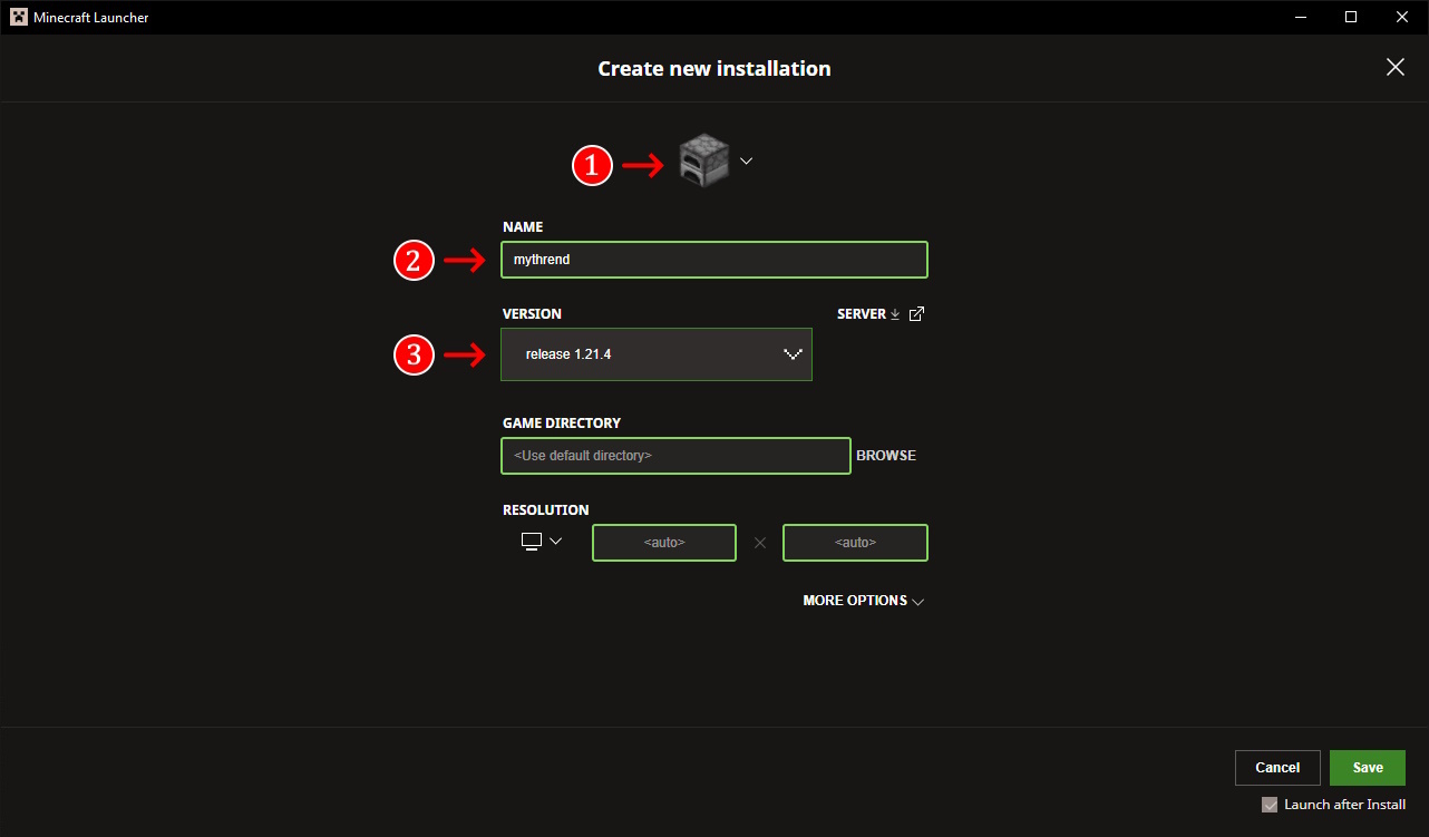 Minecraft Version Installation Step 2